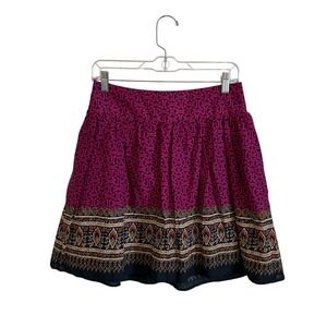 Mimi Chica Skirt‎ Small Berry Purple Geometric Boho Border Print Nordstrom